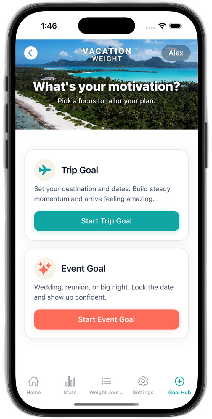 Goal Selection Screen